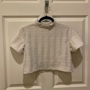 H&M Mock Turtleneck Patterned Crop Top